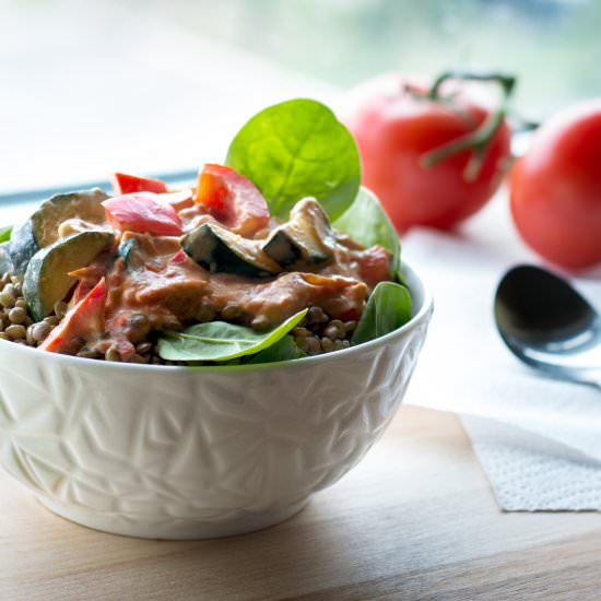 Creamy Lentil Bowl - Recipe photo by tarajung