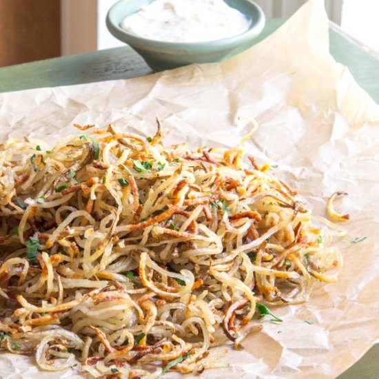 Shoestring Garlic Truffle Fries - Recipe photo by TheWimpyVegetarian