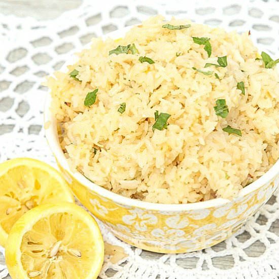 Lemon Rice Pilaf with Mint - Recipe photo by Food Done Light