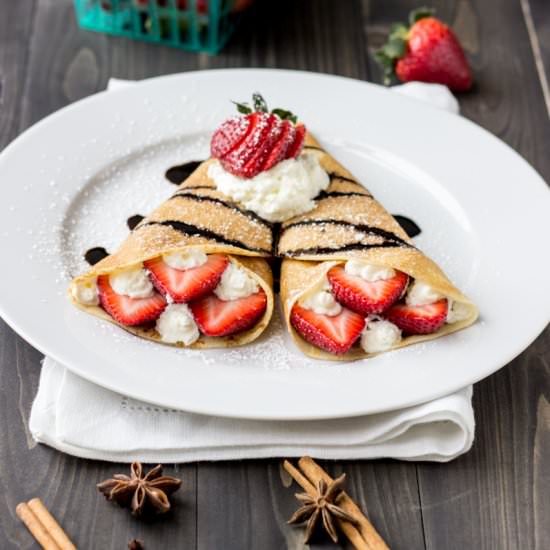 Strawberry Crepes & Spiced Balsamic - Recipe photo by brisketandbagels