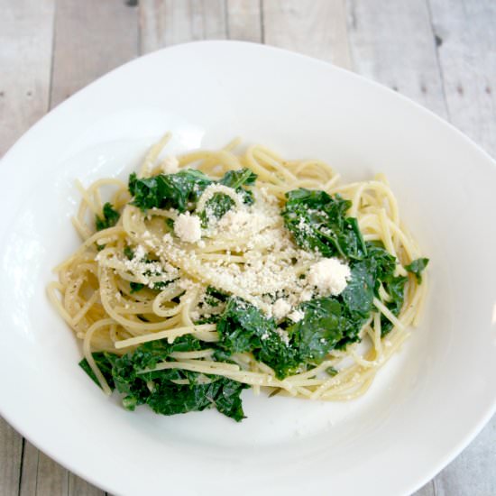 Sauteed Garlic & Kale Pasta - Recipe photo by fittingintovegan
