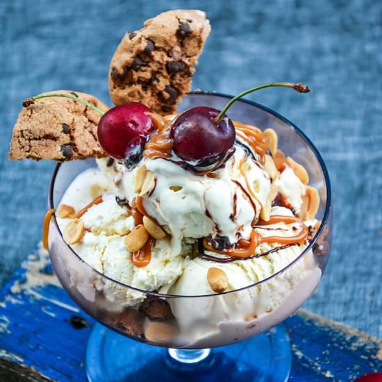 Caramel Ice Cream Sundae - Recipe photo by Anu@MyGingerGarlicKitchen