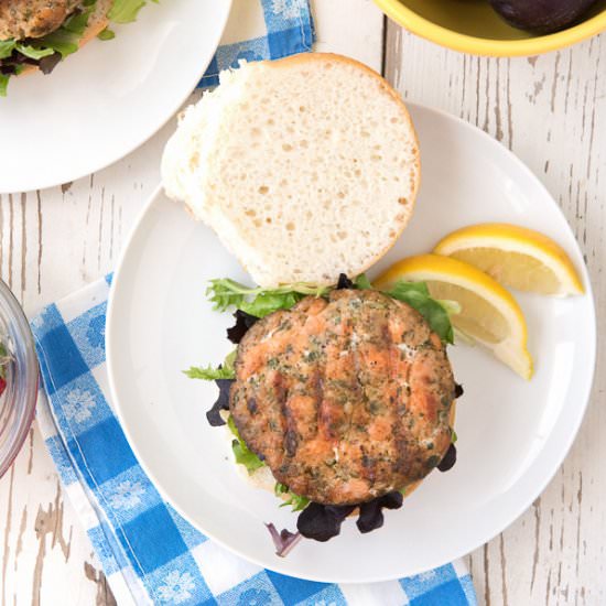 Hay-Smoked Salmon Burgers - Recipe photo by boulderlocavore