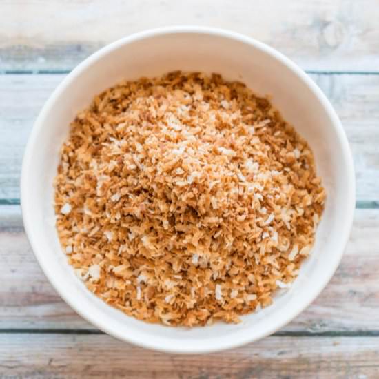 Toasted Coconut Flakes - Recipe photo by My Three Seasons