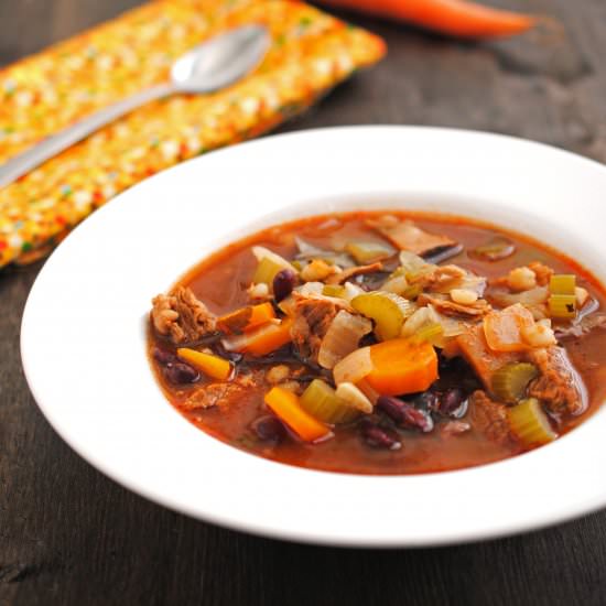 Beef, Vegetable and Barley Soup - Recipe photo by TheCakeChica