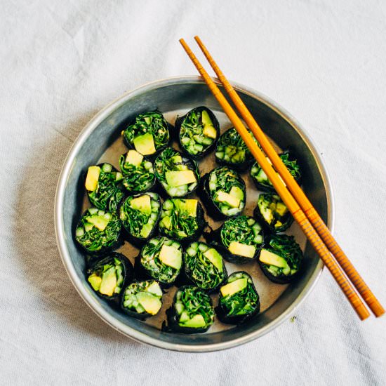 Cleansing Sushi w/ Kale - Recipe photo by wellandfull