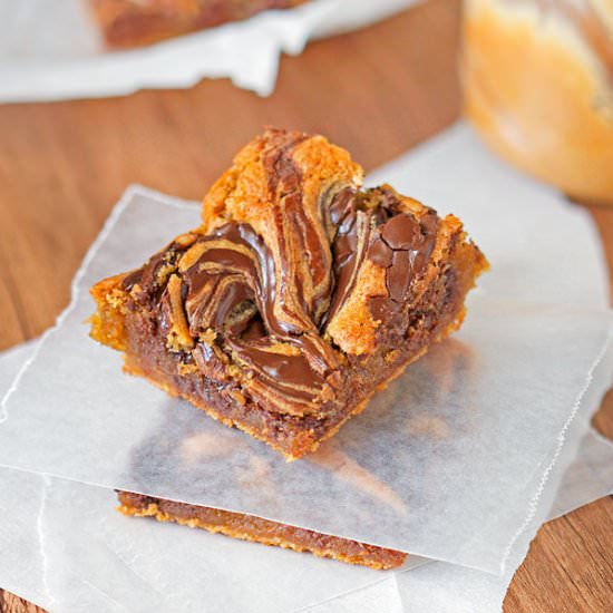 Chocolate Swirl Peanut Butter Bars - Recipe photo by itbakesmehappy