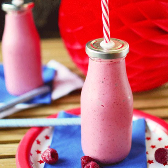 Creamy Raspberry Milkshakes - Recipe photo by simplesweetsavory