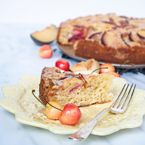 Yogurt Cake with Black Plums - Recipe photo by Summerfield Delight
