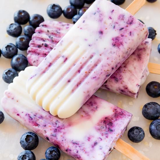 Blueberry Yogurt Popsicles - Recipe photo by sallysbakingaddiction