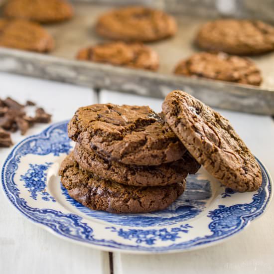 Grain Free Double Chocolate Cookies - Recipe photo by awholenewtwist.com