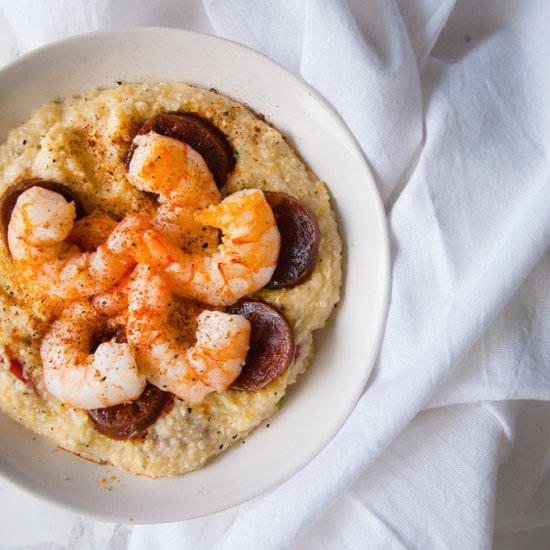 Truffle Butter Shrimp & Grits - Recipe photo by NorthDixieKitchen