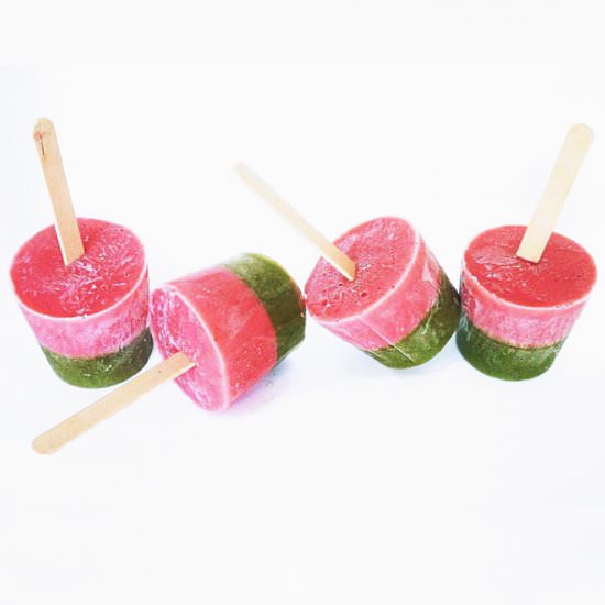 Twisted Strawberry Banana Popsicles - Recipe photo by EatPlantily