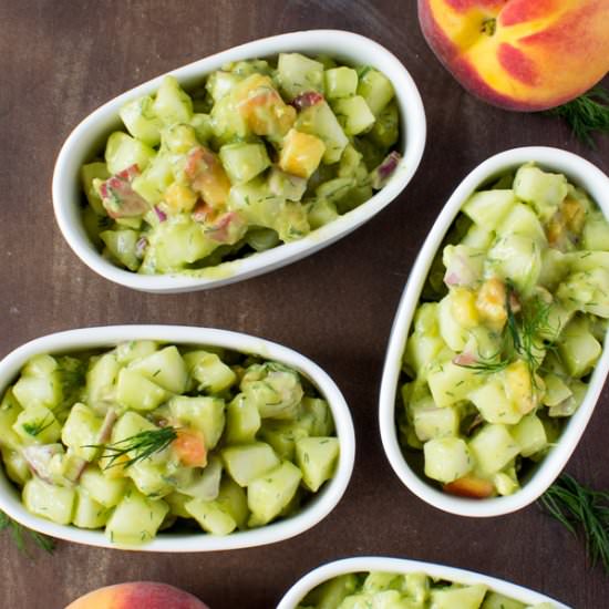 Cucumber Avocado & Peach Salad - Recipe photo by SweetPotatoSoul
