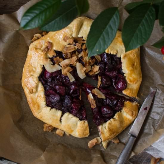 Cherry Galette with Coconut - Recipe photo by veselina zheleva