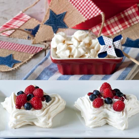 Star-Spangled Meringues and Berries - Recipe photo by What A Girl Eats