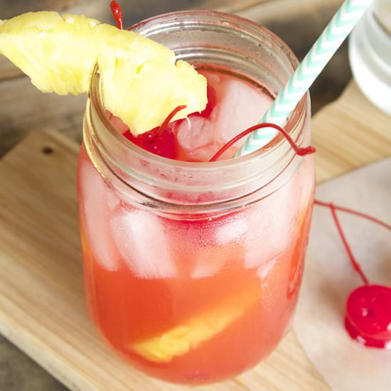 Pineapple Upside Down Cake Cocktail - Recipe photo by PinkHeelsPinkTruck
