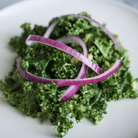 Simple Kale + Avocado Salad - Recipe photo by ProbablyBaking