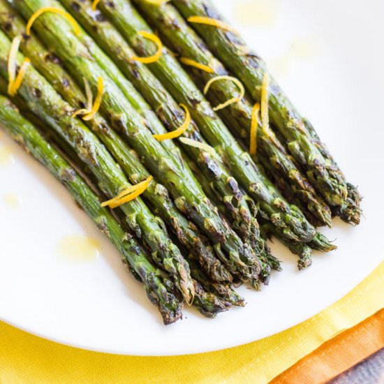 Grilled Asparagus & Citrus Dressing - Recipe photo by My Three Seasons