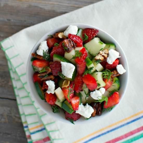 Strawberry Cucumber Salad with Feta - Recipe photo by eatingmadeeasy