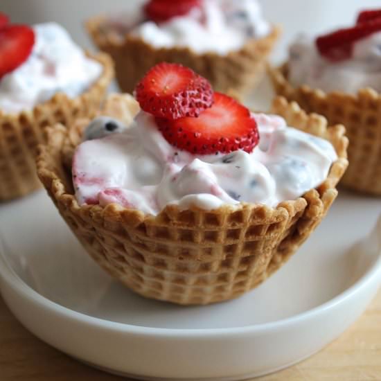 Red, White, & Blue Fruit Waffle Cup - Recipe photo by 360familynutrition