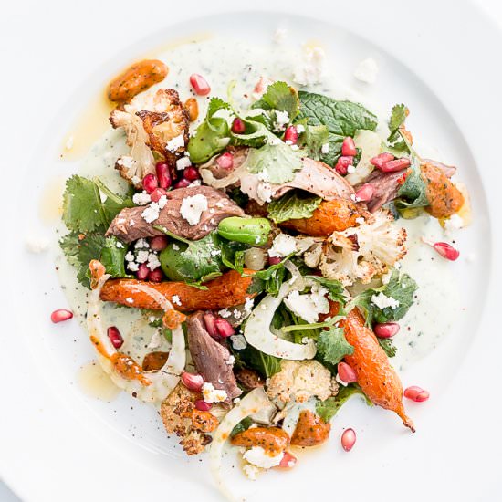 Middle-Eastern Harissa Lamb Salad - Recipe photo by thebrickkitchen