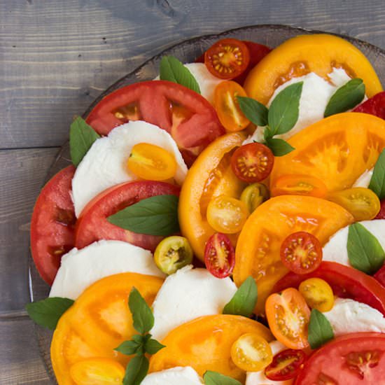 Tomato Basil Mozzarella Salad - Recipe photo by nourishedbynutrition