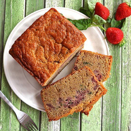 Strawberry & Basil Loaf - Recipe photo by SweetCannela
