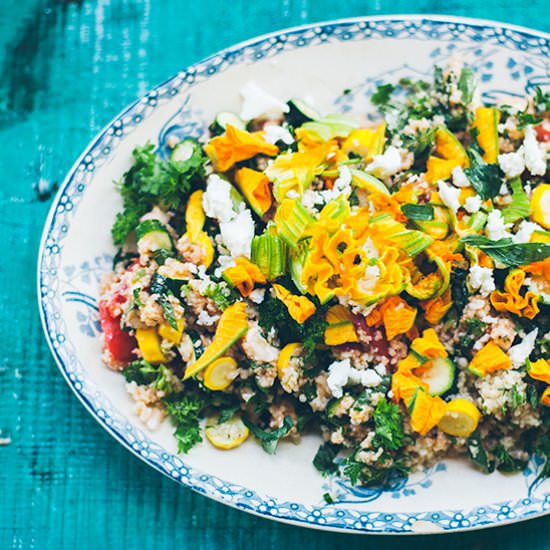 Couscous Salad with Zucchini Flower - Recipe photo by lazysundaycooking