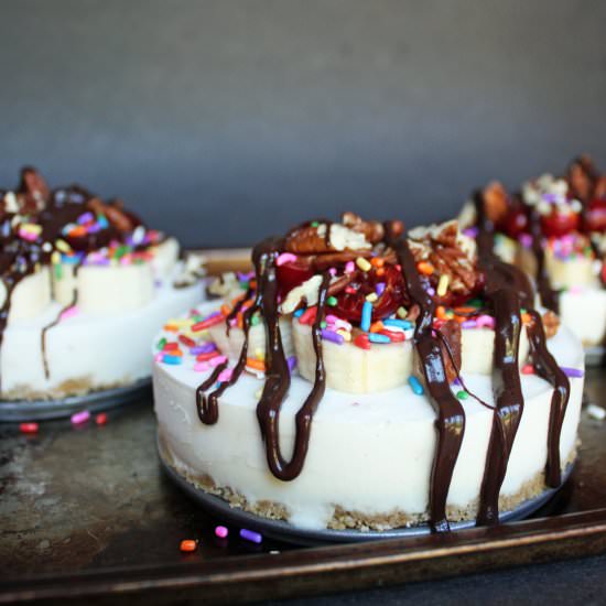 No-Bake Banana Split Cheesecakes - Recipe photo by June Burns