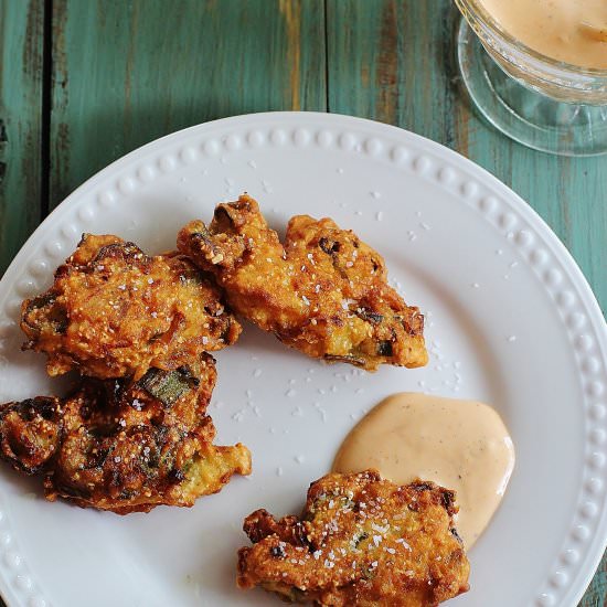 Okra Jalepeno Fritters - Recipe photo by syrupandbiscuits