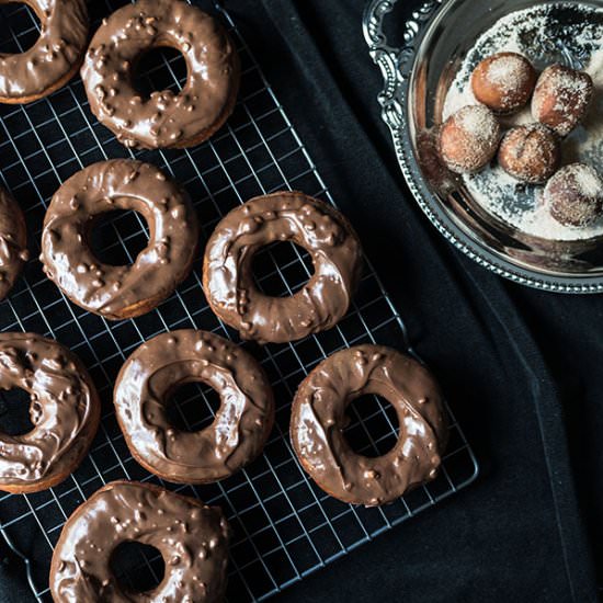 Nutella and Peanut Butter Doughnuts - Recipe photo by msihua