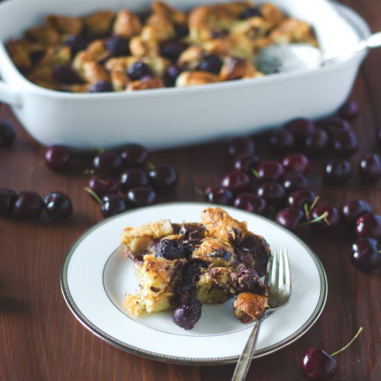 Chocolate Cherry Bread Pudding - Recipe photo by gogogogourmet