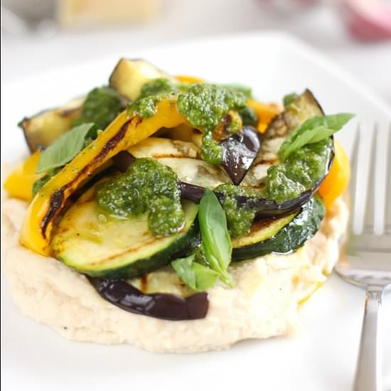 White Bean Mash with Vegetables - Recipe photo by Becca @ Easy Cheesy Vegetarian