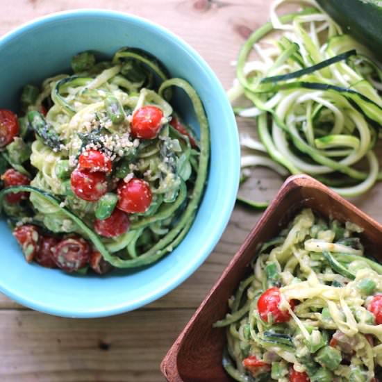 Creamy Avocado Zucchini Pasta - Recipe photo by HealthNut Nutrition