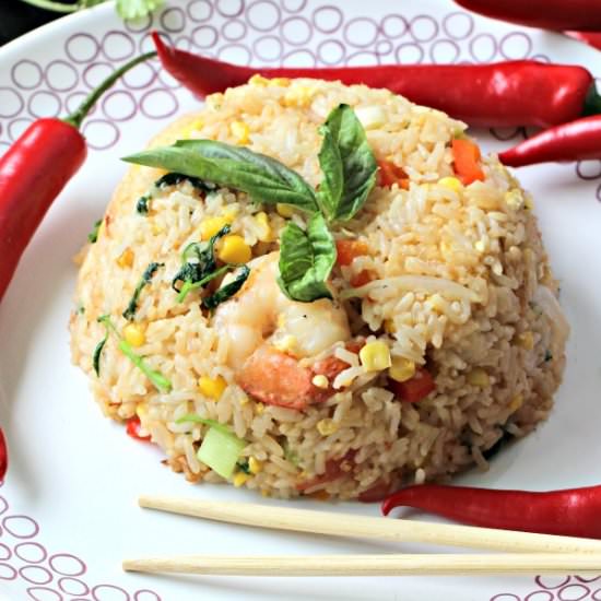 Spicy Thai Fried Rice with Shrimp - Recipe photo by peasandpeonies