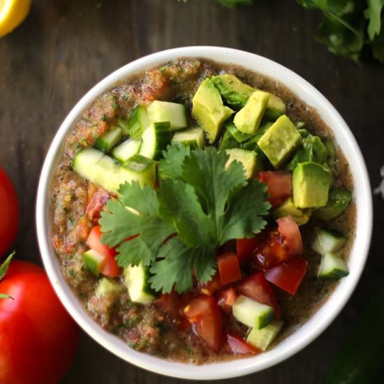 Spicy Salsa Soup - Recipe photo by HealthNut Nutrition