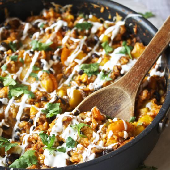 Healthy, Cheesy Taco Skillet - Recipe photo by thegarlicdiaries