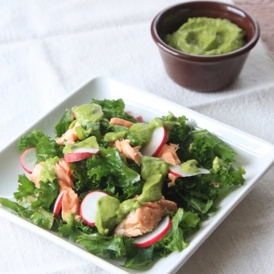 Kale Salmon Salad and Green Sauce - Recipe photo by day7kitchen