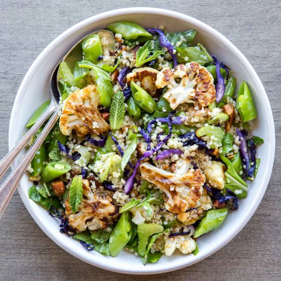 Roasted Cauliflower Snap Pea Salad - Recipe photo by thegantzery