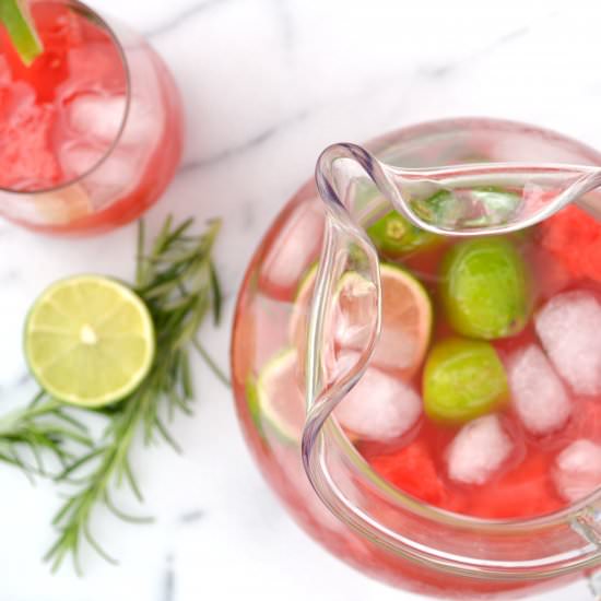 Rosemary Watermelon Agua Fresca - Recipe photo by BoxwoodAvenue