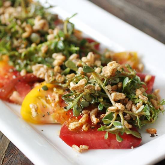 Tomato Salad with Crisped Farro - Recipe photo by lisal