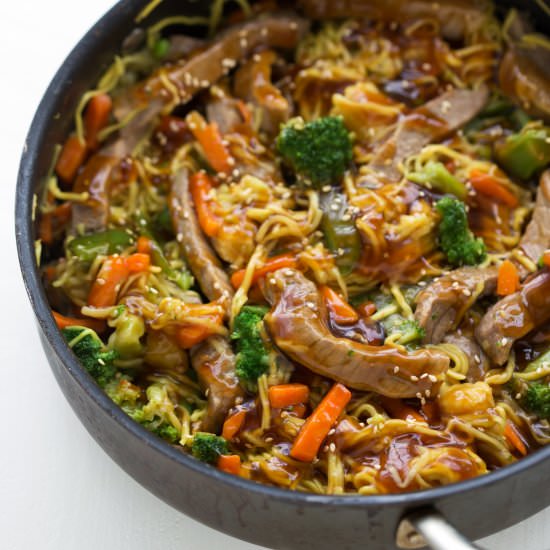One Skillet Beef Chow Mein - Recipe photo by chelseasmessyapron