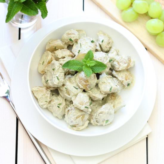 Potato Salad with Mint Pesto - Recipe photo by sliceofkitchenlife