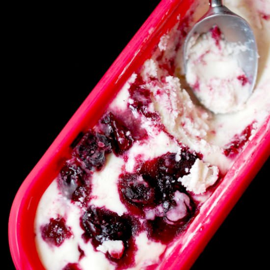 Goat Cheese Cherry Ice Cream - Recipe photo by evabakes