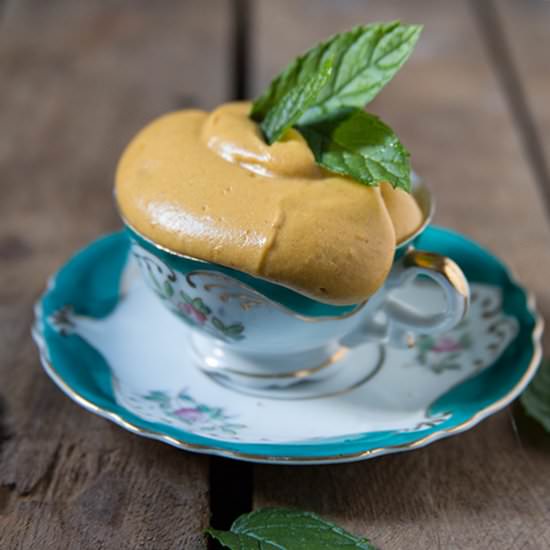 Mint Infused Persimmon Pudding - Recipe photo by icanteatwhat