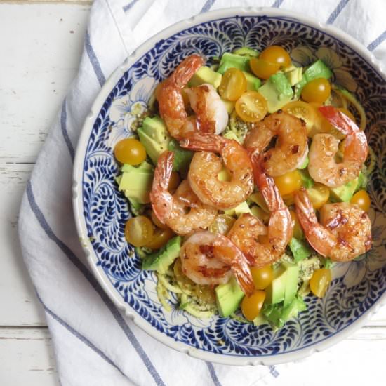 Pistachio Pesto Shrimp Bowl - Recipe photo by thetoastedpinenut
