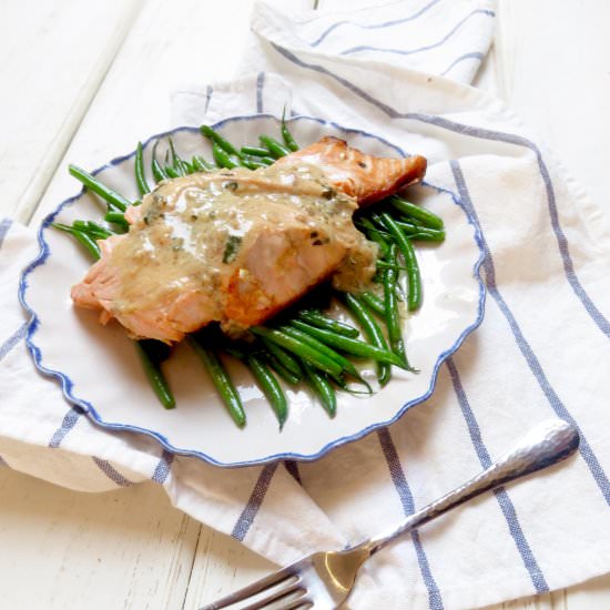 Herbed Dijon Salmon & French Beans - Recipe photo by thetoastedpinenut