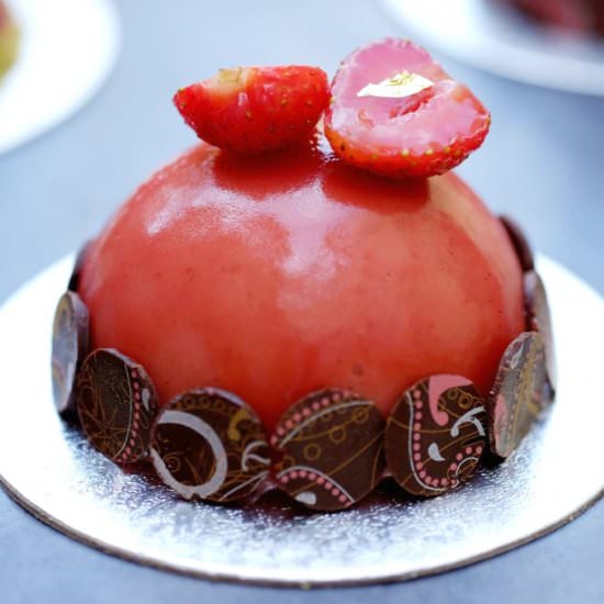 Strawberry & Hendrick's Gin Dome - Recipe photo by PatisserieMakesPerfect