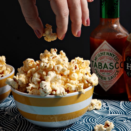 Tabasco Honey Butter Popcorn - Recipe photo by thespeckledpalate